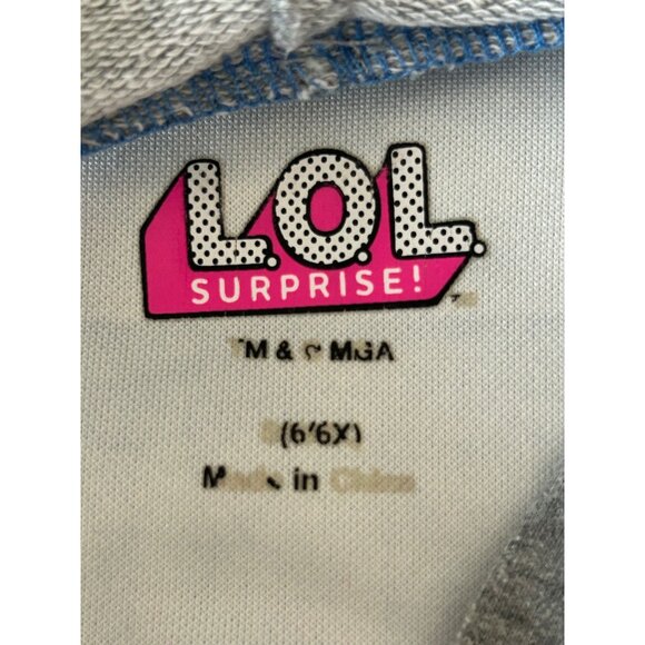 LOL Surprise Girls Hoodie Dress With Denim Print & Tulle Skirt Sequin Belt & Fun - Picture 5 of 7